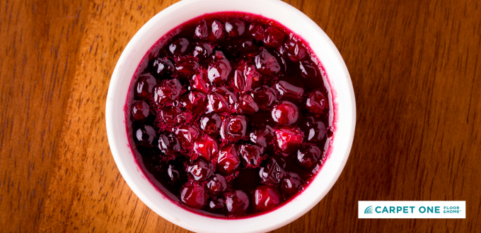 Cranberry Sauce on floor